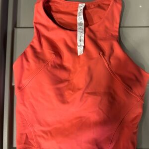Lululemon Athletica Orange Fitted Sleeveless Tank Top